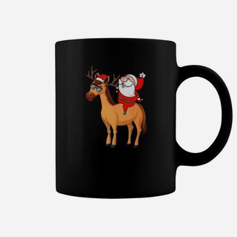 Santa Riding Horse Funny Horse Lover Xmas Gift Coffee Mug - Seseable
