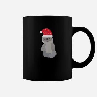 Santa Sloth Santa Hat Merry Christmas Gift Coffee Mug - Seseable