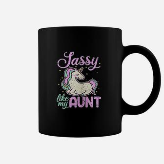 Sassy Like My Aunt Funny Unicorn Niece Gift Coffee Mug - Seseable
