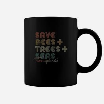 Save The Bees Trees And Seas Climate Change Coffee Mug - Seseable
