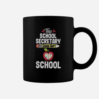 School Secretary Loves Funny Office Clerk Appreciation Gift Coffee Mug - Seseable