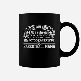 Schwarzes Damen Tassen: Basketball Mama Spruch, Motiv für Sportfans - Seseable