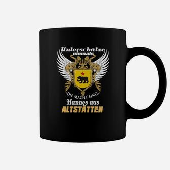 Schwarzes Herren-Tassen mit Adler Motiv: Stolz aus Altstätten - Seseable
