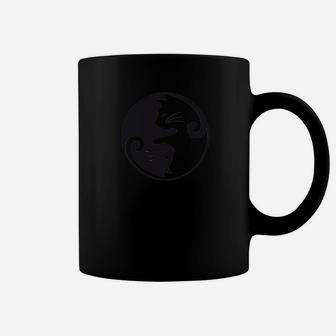 Schwarzes Herren-Tassen mit Drachen-Emblem, Stylische Mode - Seseable
