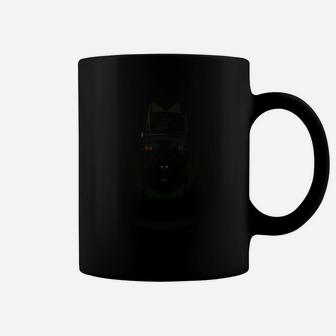 Schwarzes Herren Tassen mit Katzen-Schattenmotiv, Modisches Tee - Seseable