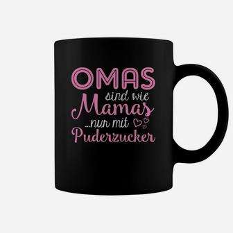 Schwarzes Omas Tassen Wie Mamas nur mit Puderzucker, Lustiges Oma Tassen - Seseable