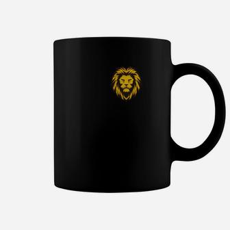 Schwarzes Tassen mit Goldenem Löwen-Print, Stilvolles Design - Seseable