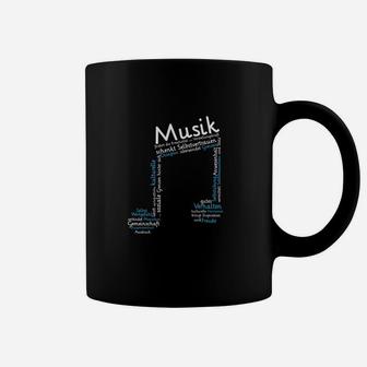 Schwarzes Tassen mit Musiknote-Design, Tee für Musikliebhaber - Seseable