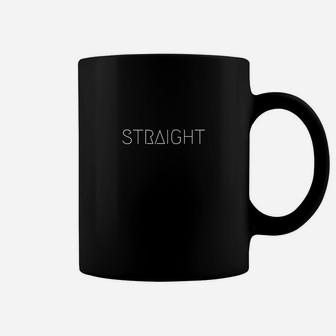 Schwarzes Tassen mit 'STRAIGHT'-Aufdruck, Stilvolles Design - Seseable