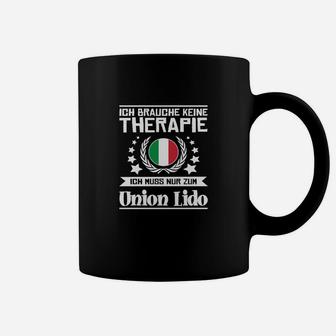 Schwarzes Tassen mit Therapie - Onion Lido Italienisches Spaßmotiv - Seseable