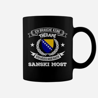 Schwarzes Tassen Sanski Most Therapie mit Bosnien-Flagge - Seseable