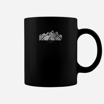 Schwarzes Tassen Unisex mit Bergmotiv, Wanderlust Design - Seseable