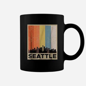 Seattle City Skyline Retro Vintage Coffee Mug - Seseable
