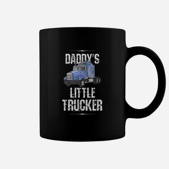 Semi Truck Boys Gift Daddy Little Trucker Coffee Mug - Seseable