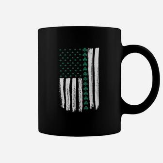 Shamrock Usa Flag Cute Irish American 4th Of July Coffee Mug - Seseable