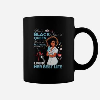 She Is Black Queen Nurse Coffee Mug - Seseable
