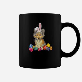 Shetland Sheepdog Bunny Ear With Egg Easter Easter Day Coffee Mug - Seseable