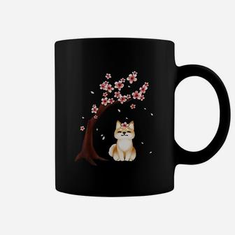 Shiba Inu Dog Japanese Cherry Blossom Sakura Flower Coffee Mug - Seseable