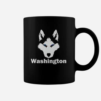Siberian Huskies State Of Washington Husky Face Coffee Mug - Seseable