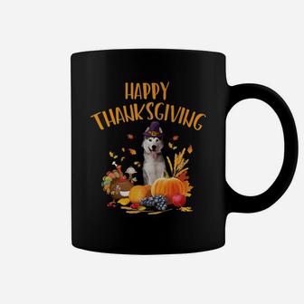 Siberian Husky Dog Turkey Funny Thanksgiving Gift Coffee Mug - Seseable