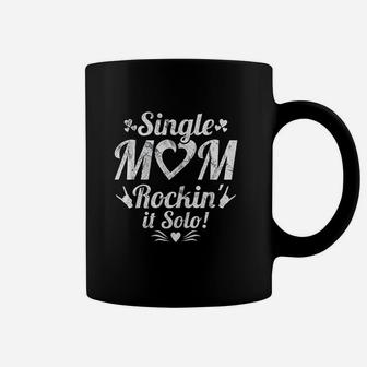 Single Mom Rock Music Fan Mommy Mothers Day Gift Coffee Mug - Seseable