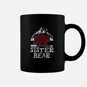 Sister Bear Christmas Pajama Red Plaid Buffalo Family Gift Coffee Mug - Seseable