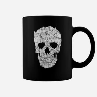 Sketchy Cat Skull Coffee Mug - Seseable