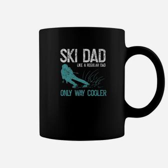 Ski Dad Winter Skiing Snow Sport Daddy Distressed Shirt Coffee Mug - Seseable