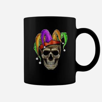 Skull Mardi Gras Jester Carnival Louisiana Cajun Coffee Mug - Seseable