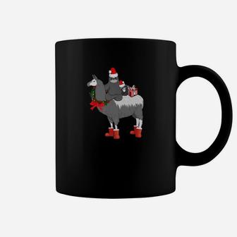 Sloth Riding Llama Christmas Sloth Llama Gift Coffee Mug - Seseable