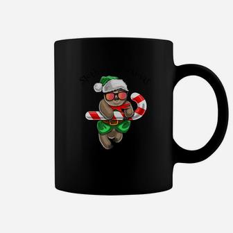 Slothy Christmas Sloth Elf Peppermint Candy Cane Gift Coffee Mug - Seseable