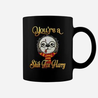 Smile Youre A Shih Tzu Harry Dog Potter Glasses Scarf Coffee Mug - Seseable