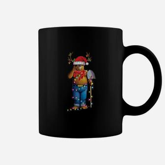 Smokey Bear Santa Reindeer Christmas Light Shirt Coffee Mug - Seseable