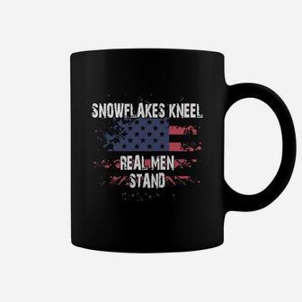 Snowflakes Kneel Real Men Stand T-shirt America Flag Coffee Mug - Seseable