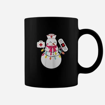Snowman Nurse Christmas With Nurses Hat Funny Outfit Design Coffee Mug - Seseable