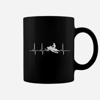 Snowmobile Heartbeat Gift For Snowmobiling Lovers Coffee Mug | Seseable UK