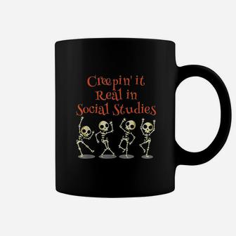 Social Studies Creepin' It Real Halloween School Teacher Coffee Mug - Seseable