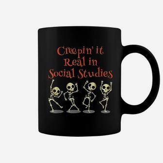 Social Studies Creepin' It Real Halloween School Teacher Coffee Mug - Seseable