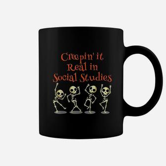 Social Studies Creepin It Real Halloween School Teacher Coffee Mug - Seseable