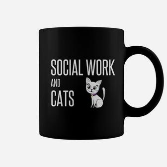 Social Worker Social Work And Cats Lover Dad Mom Owner Cute Coffee Mug - Seseable