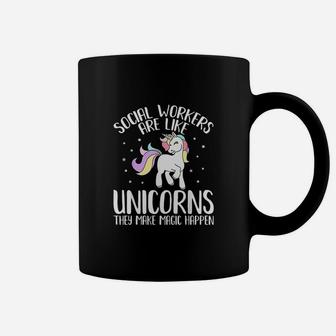 Social Workers Make Magic Happens Unicorn Social Work Coffee Mug - Seseable