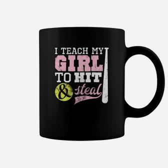 Softball Mom I Teach My Girl To Hit And Steal Coffee Mug - Seseable