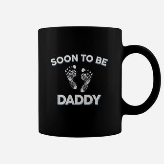 Soon To Be Daddy Footprints New Baby Announcement Dad Coffee Mug - Seseable