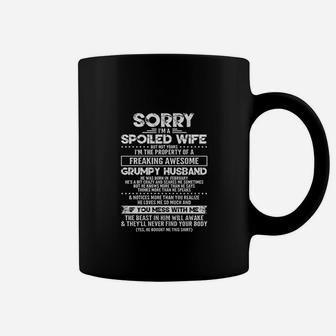 Sorry Im A Spoiled Wife Of A Grumpy Husband Born In February Gift Coffee Mug - Seseable