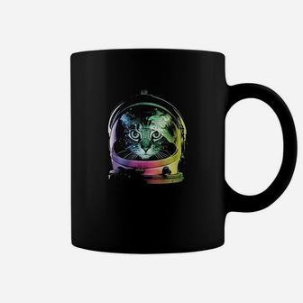 Space Cat Rainbow Astronaut Helmet Coffee Mug - Seseable