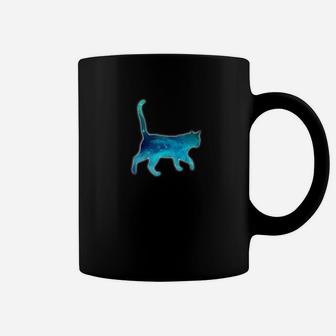 Space Galaxy Ca Novelty Blue Universe Cat Lover Gift Coffee Mug - Seseable