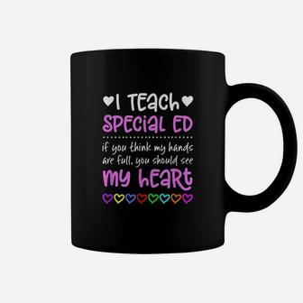 Special Ed Teacher Gift Hands Full Heart Love Coffee Mug - Seseable