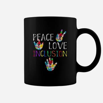 Sped Special Education Peace Love Inclusion Coffee Mug - Seseable