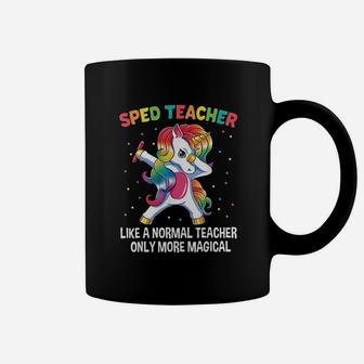 Sped Teacher Dabbing Unicorn Funny Back To School Coffee Mug - Seseable