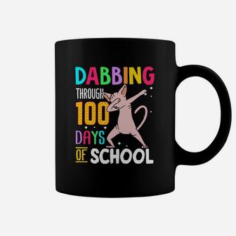 Sphynx Dabbing Through 100 Days Of School Colorful Cat Lovers Funny Student Coffee Mug - Seseable